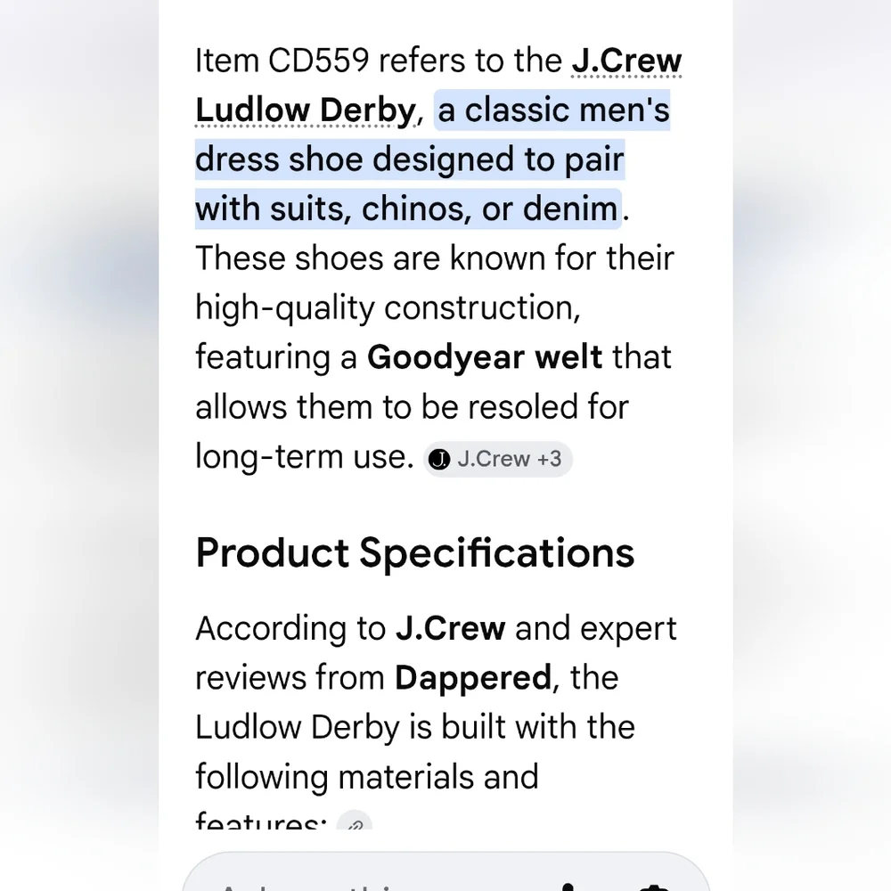 J.Crew Ludlow Derby Dress Shoe